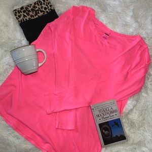 VS PINK hot pink long sleeve top